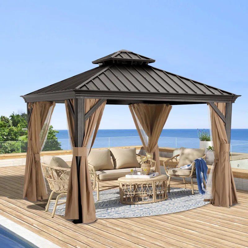 Aluminum Patio Gazebo Permanent Hardtop Gazebos