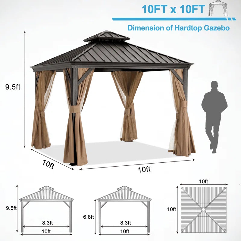 Aluminum Patio Gazebo Permanent Hardtop Gazebos