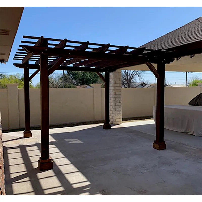 Solid Mission Brown Redwood Pergola