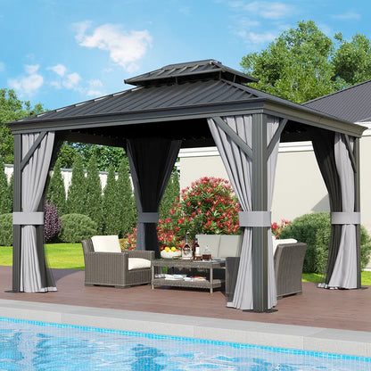 12 Ft. W x 10 Ft. D Metal Patio Gazebo