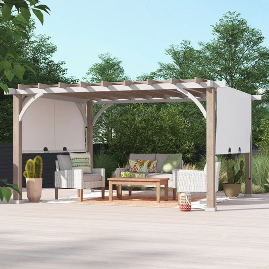 Crompton 14 Ft. W x 12 Ft. D Steel Pergola with Canopy